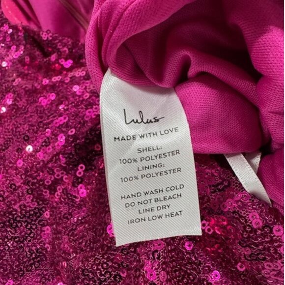 NWT Lulus Dancefloor Diva Magenta Sequin Strapless Skort Romper (size S) - Picture 8 of 10